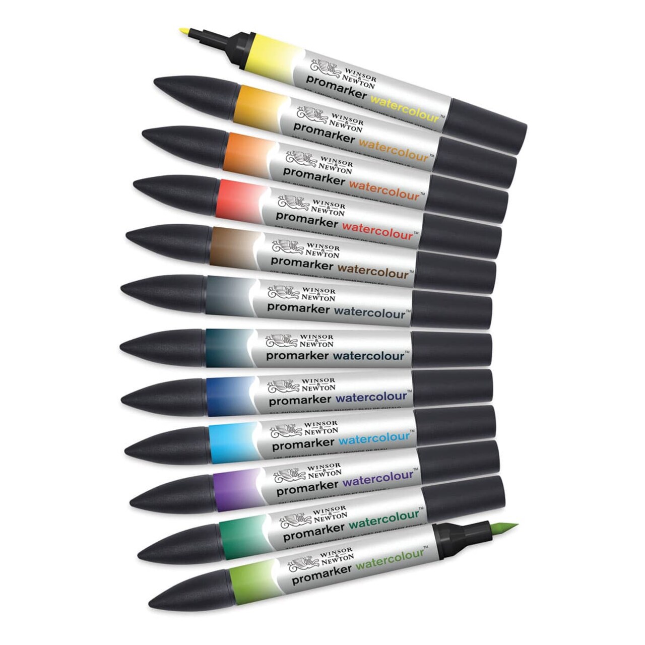Winsor & Newton Promarker Watercolor Markers - Set of 12, Landscape Colors